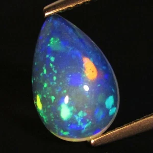 2.21Cts Natural Earth Mined Color Play Ethiopian Pear Cabochon Gem VDO - Picture 1 of 4