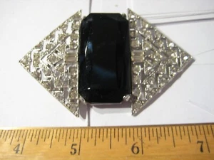 Vintage Kenneth Lane Rhinestone Brooch app. 2-1/8" by 3-1/4" - Picture 1 of 8