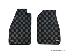 P2M for Acura NSX NA2 1997-05 Front Race Floor Mats Checkered Dark Grey - Picture 1 of 3