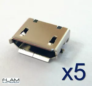 5x connecteur à souder micro USB type B femelle /female solder connector SMT/SMD - Foto 1 di 6