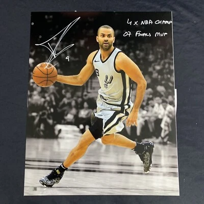 Фотография с автографом Тони Паркера 16x20 San Antonio Spurs Steiner CX - Изображение 1 из 4