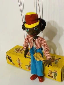 Pelham Puppen Marionette 60er Banjo-Spieler Minnesänger Vintage - Bild 1 von 19