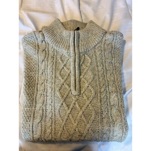 Emerald Isle Knitwear Wool Blend 1/4 Zip Cable Knit Sweater Pullover 2XL - Picture 1 of 6