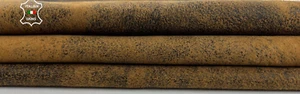 TAN NUBUCK ANTIQUED STONEWASH VINTAGE LOOK Soft Lamb leather 8sqf 1.0mm #C1434 - Picture 1 of 7