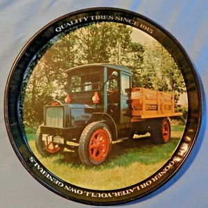 Vintage General Tire 1918 Packard Delivery Truck Round Advertising Bar Tray - Picture 1 of 5