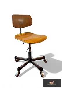 Industrie Look Vintage Retro Stuhl Chair Büro 60er Chrom Holz Office Holz - Bild 1 von 10