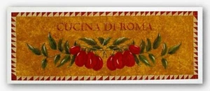 ART PRINT Cucina Di Roma by Gayle Bighouse Image Size 12" x 4 1/2" - Picture 1 of 1