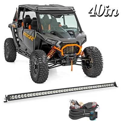 For Polaris RZR XP 4 1000 UTV 40" PRO LED Light Bar Slingle Row Slim+ Wiring 12V - Image 1 of 4