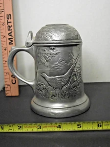 Tazza vintage Wilton Bruce Fox con coperchio Stein Tankard fagiano collo ad anello gioco uccellino - Foto 1 di 8