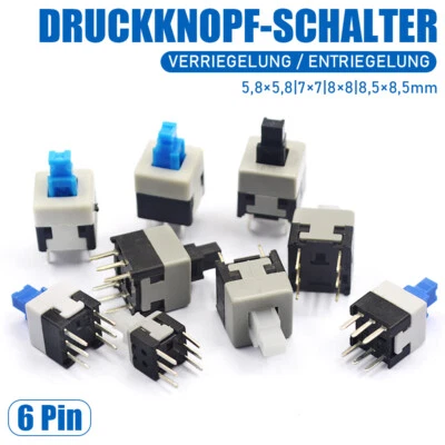 5,8x5,8 7x7 8x8 8,5x8,5 mm microinterruptor apagado/encendido interruptor de presión de 6 pines mini encendido/apagado - Imagen 1 de 4