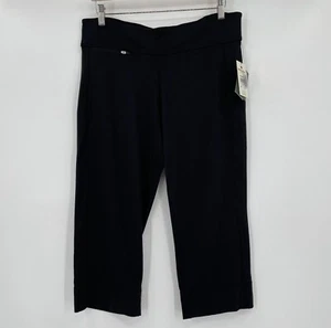 Woolrich Womens Lunar Black Straight Leg Pull On Capri Leggings Sz L NWT - Picture 1 of 5