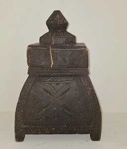 Antique Indian Hand Carved Wooden Box - Picture 1 of 3