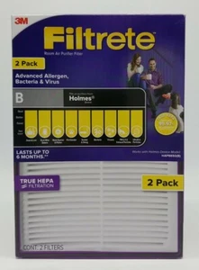 Filtrete B Allergen Bacteria Virus Air Purifier Filters Holmes HAP8650 B 2 Pack! - Picture 1 of 5