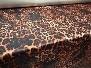 Swimwear Super Stretch Spandex Jersey Fabric, Per Metre - Leopard Print - Rust - Picture 1 of 3