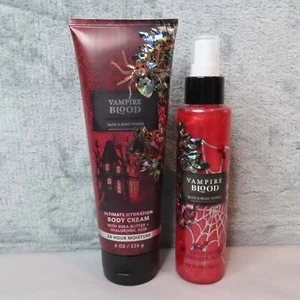 Bath Body Works VAMPIRE BLOOD Hydration Cream Diamond Shimmer Mist Plum 2pc Set - Picture 1 of 8