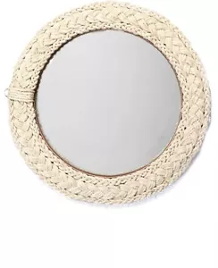 Antique Round Mirror Rope Joot Border Regular Mirror Livingroom Decor Home 12" - Picture 1 of 3
