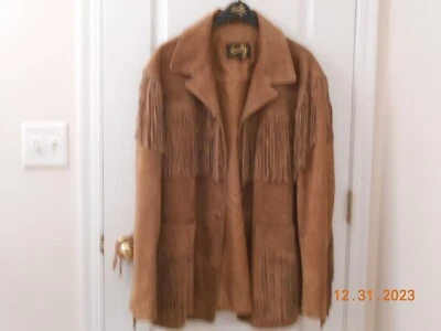 Men's XL Scully Suede Western Leather Fringe Jacket From Sheplers  EX Used Cond. - Image 1 of 4