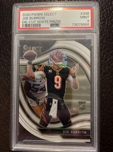 JOE BURROW 2020 SELECT FIELD LVL RC #346 WHITE PRIZM DIE CUT! PSA 9 MINT! - Picture 1 of 1