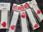 Lot of 6 Packages 6-count Valentines Day Straws w/ Heart Attachments 36 Straws