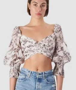 Zimmermann AU 2 US 8 UK 12 FR 40 IT 44 Pleated Bodice Top Bird Toile Print - Picture 1 of 11