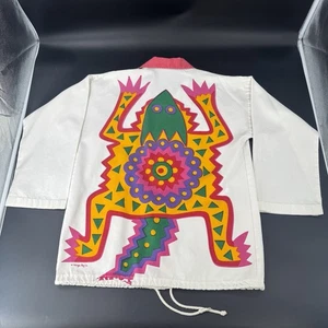 Vintage Michigan Rag Company Jacket Giant Aztec Lizard Print Colorful Rare Sz L - Picture 1 of 8