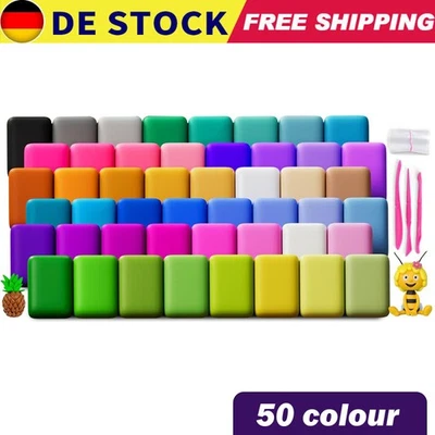 Modelliermasse, Lufttrocknend, Kinder, 50 Farben, Ton, Bastelset, Geschenk - Bild 1 von 4
