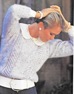 Home Printed Knitting Pattern Ladies Lace Panelled Jumper Sweater  Top - 0052 - Picture 1 of 1
