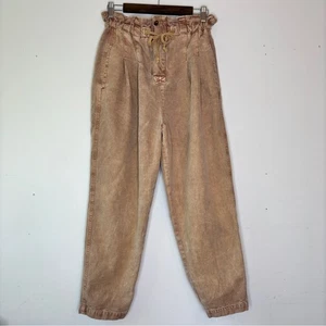 Free People Margate Bolsa de Papel Cintura Plisada Pantalón Pantalones Crema Marfil Talla S - Imagen 1 de 12