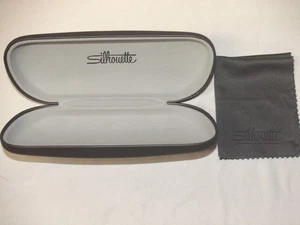 Silhouette Medium Grey Hard Clamshell Eyeglasses Case & Cleaning Cloth Designer - Picture 1 of 3