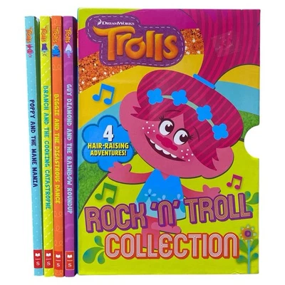 Trolls Rock N Roll Collection 4 Book Box Set Scholastic Kids Early Readers Lot - Image 1 of 4