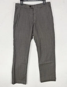 Armani Collezioni Lightweight Trousers 32x31 Gray Pinstripe Flat Front READ - Picture 1 of 11