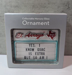 El Arroyo Festzelt Schild Merkur Glas Weihnachtsschmuck - Guac is Extra NEU - Bild 1 von 7