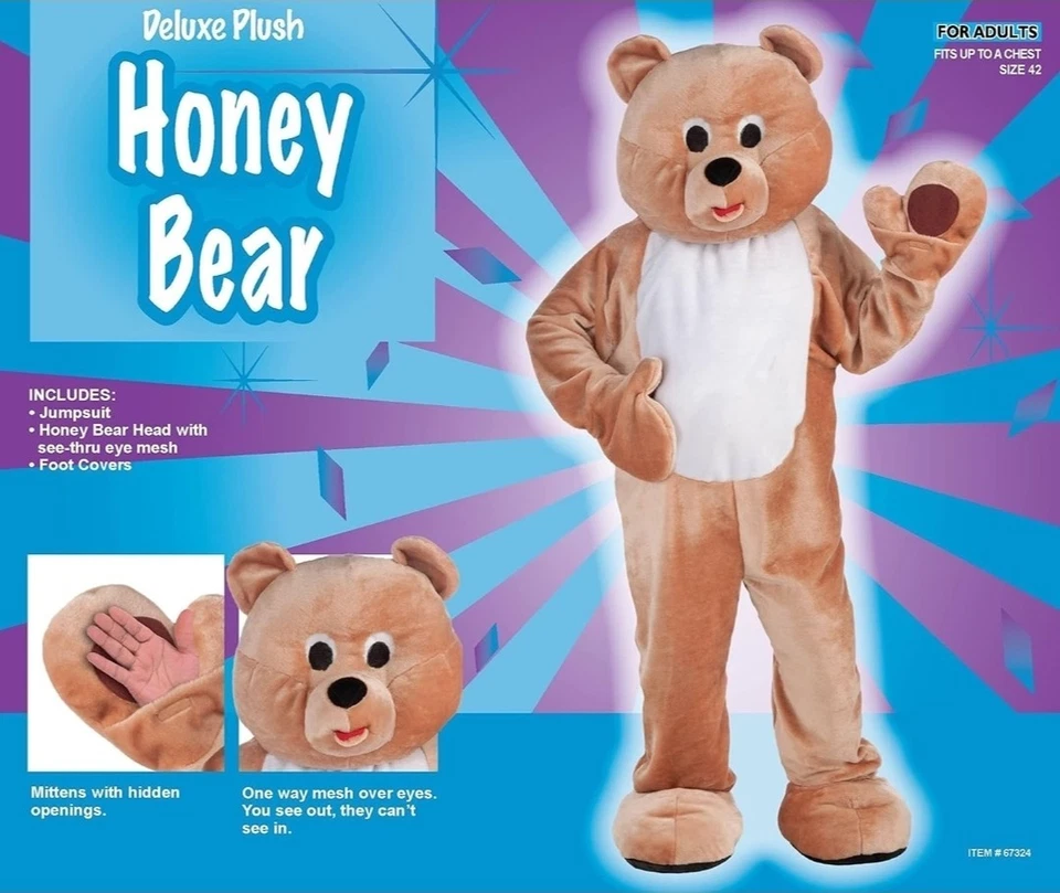 Forum Novedades Hombres De Lujo Animal de Peluche Oso Miel Mascota Disfraz Foto 1 de 4