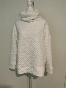 GapFit Womens Ivory Turtleneck Quilted M - Picture 1 of 6