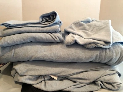 Juego de sábanas de vellón azul QUEEN Home Classics con bolsa #G14 Foto 1 de 3