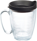 Tervis 1099599 Clear  Colorful Mug Insulated Tumbler with Black Lid, 16 oz Trit