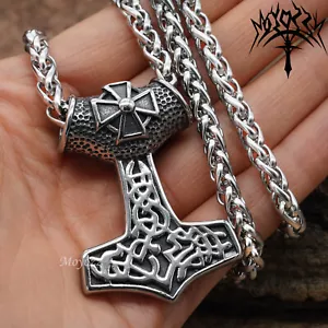 Viking Thor Hammer Jewelry The Dark World Norse Magic Mjolnir Pendant Necklace - Picture 1 of 4