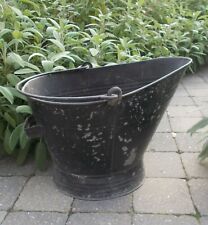 Vintage Coal Scuttle/ Coal bucket/ galvanized aluminum/Kindling bucket/firewood 