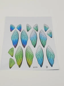 Temporäre Tattoos, Body, Augen, Gesicht, Flügel, farbig, blau, grün, Festival - Bild 1 von 2