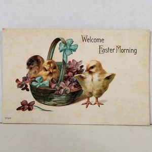 Vintage Welcome Easter Morning Embossed Post Card 1915 Buy It Now! - Picture 1 of 2