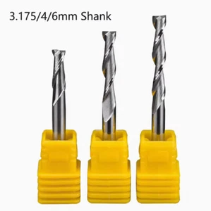 2 Flute Carbide Spiral Router Bit 3.175-6mm SHK End Mill for Wood Carving Cutter - Picture 1 of 11