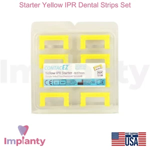 Juego de tiras dentales IPR amarillas de arranque con revestimiento de diamante de acero inoxidable extrafino - Imagen 1 de 5