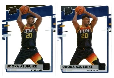 Udoka Azubuike 2020-21 Clearly Donruss Gold Rated Rookie 2 Card lot Utah Jazz - Image 1 of 2