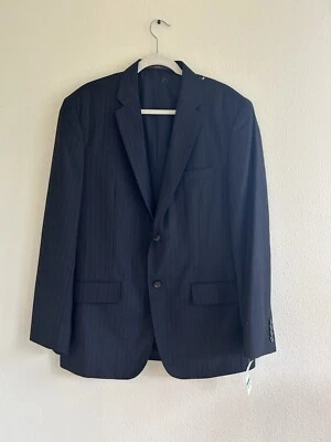 Nuevo con etiquetas Abrigo Blazer Traje Tasso Elba Para Hombre Negro Pin Rayas 42-44 L Foto 1 de 4
