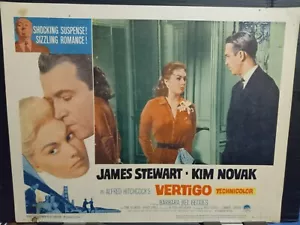 Lobby Card 1963rr VERTIGO Hitchcock James Stewart brunette Kim Novak - Picture 1 of 1