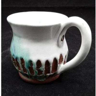 Кружка керамическая глазурованная капельная 3,5 дюйма текстура для живота студийное производство O/C - Изображение 1 из 4