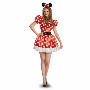 Minnie Mouse Red Costume Dress & Ears Sexy Adult Classic Mickey  - Picture 1 of 2