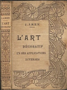 ART Décoratif de Jeanne AMEN Bois Cuir Étain Émail Pochoir Barbotine Bruime 1903 - Picture 1 of 12