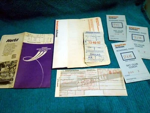 VTG 1970 American & Texas International Airlines Ticket Boarding Passes Lufkin - Picture 1 of 5