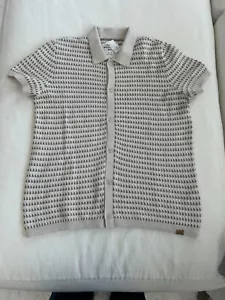 Abercrombie firtch kids boys' size 13/14 cream knitted sweater short sleeve polo - Picture 1 of 2
